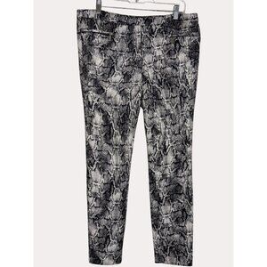 Zara Snakeskin Skinny Zipper Ankle Pants Gray L am